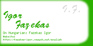 igor fazekas business card